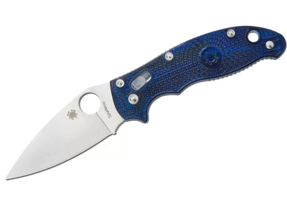 Outlet Spyderco Manix 2 Transluscent Handle Blue Plain