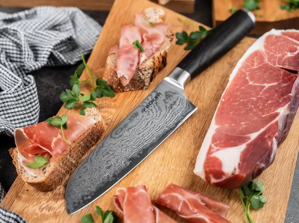 Böker Manufaktur Solingen Meisterklinge Damast Santoku> Santoku Knives