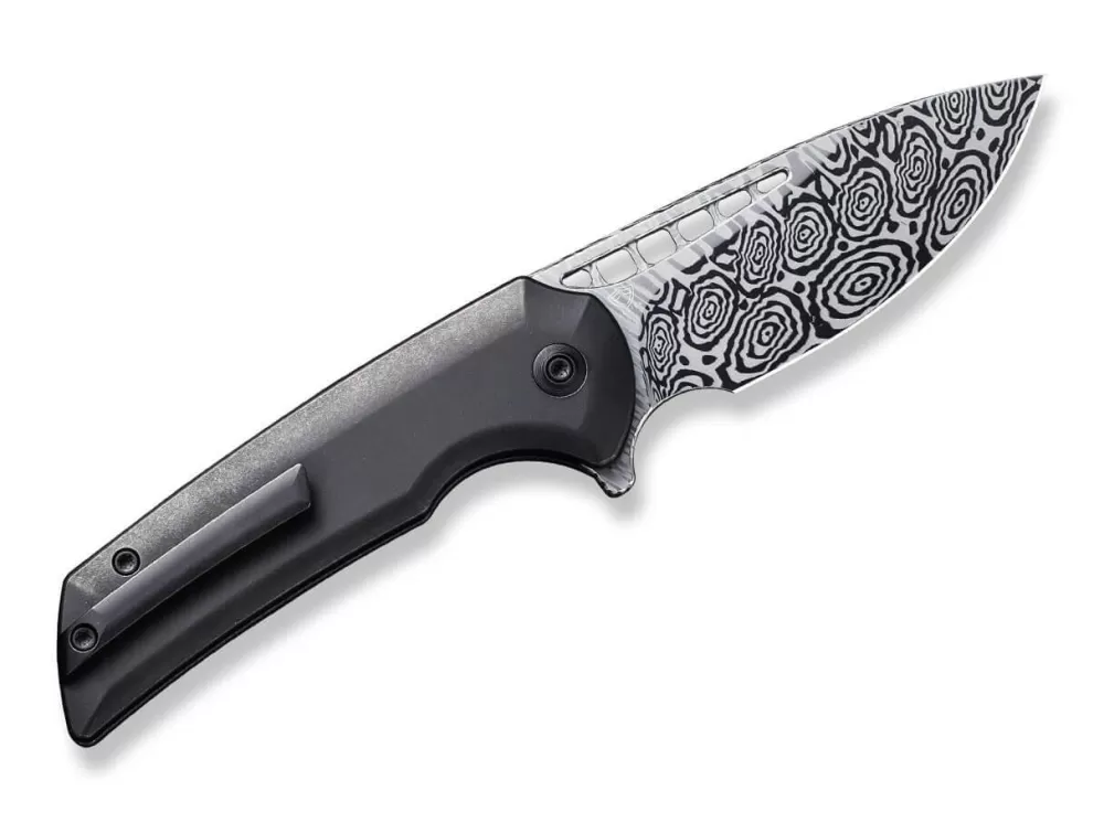 Cheap WE Knife Mini Malice Titanium Black Damascus