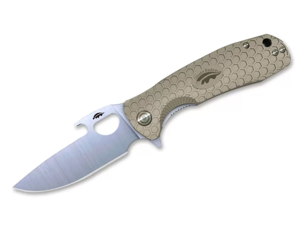 Best Honey Badger Opener Medium Tan 8Cr13Mov Dp