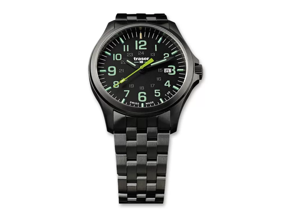 Traser P67 Officer Pro Gunmetal Black & Lime Stahl> Tactical Watches