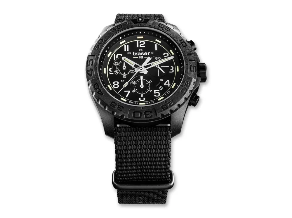 Traser P96 Odp Evolution Chrono Black Nato> Tactical Watches