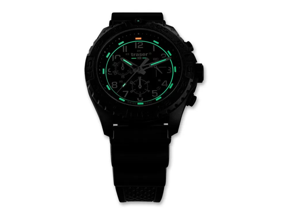 Traser P96 Odp Evolution Chrono Black Rubber> Tactical Watches