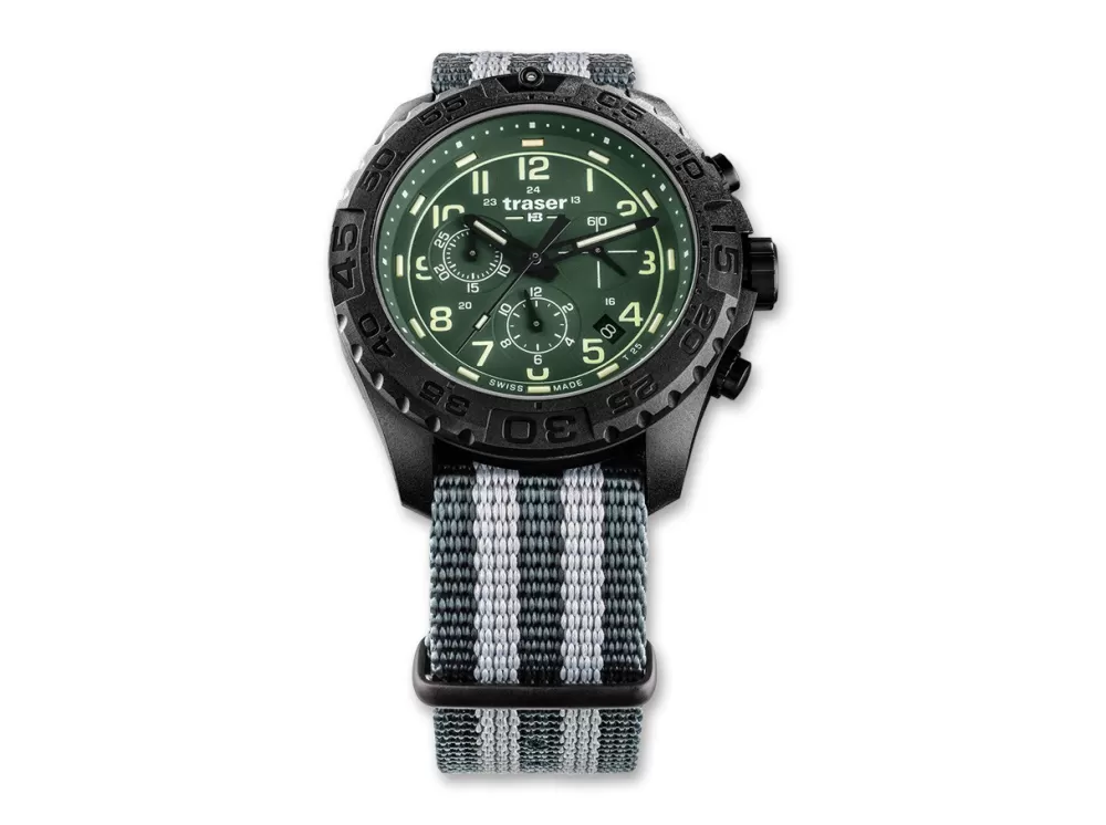 Traser P96 Odp Evolution Chrono Green Nato> Tactical Watches