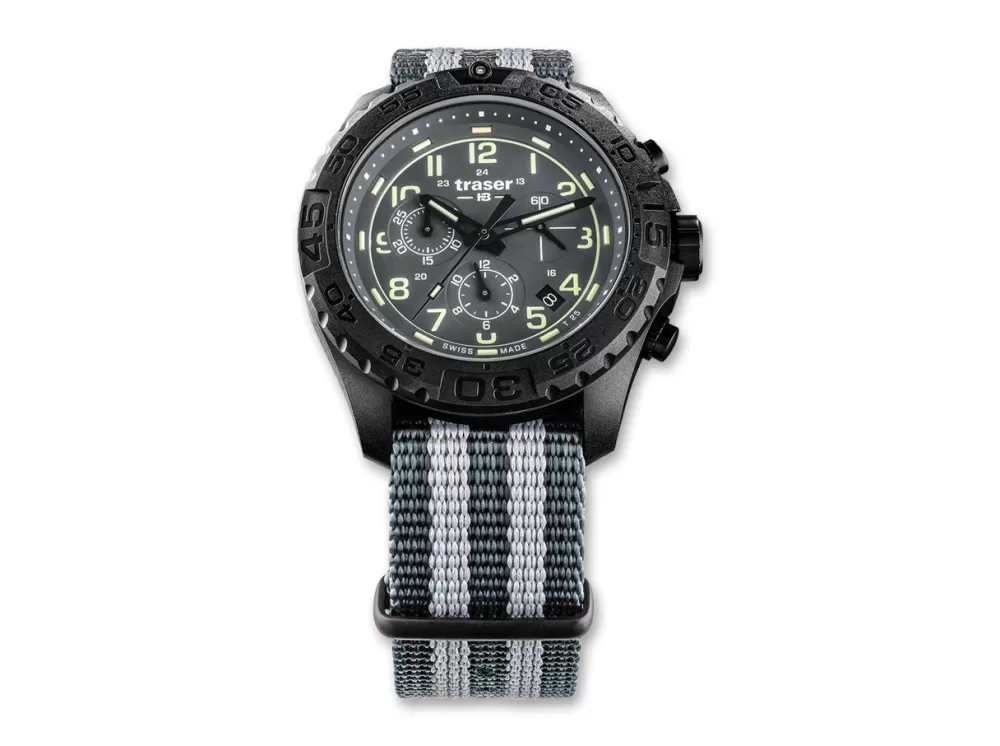 Traser P96 Odp Evolution Chrono Grey Nato> Tactical Watches