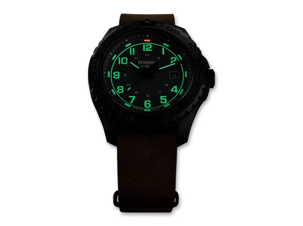 Traser P96 Odp Evolution Green Leather> Tactical Watches