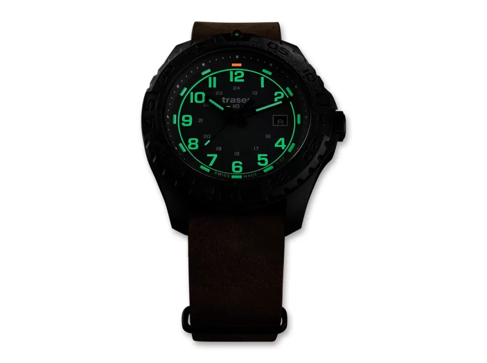 Traser P96 Odp Evolution Petrol Leather> Tactical Watches