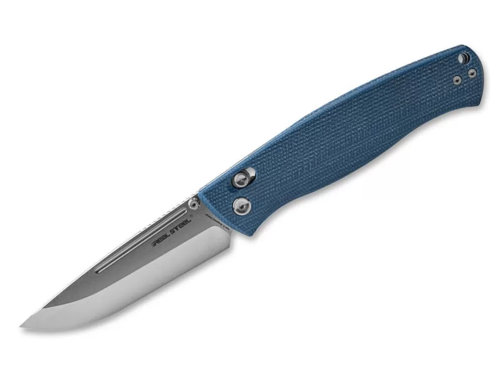 Fashion Real Steel Pathfinder Folder Micarta Denim