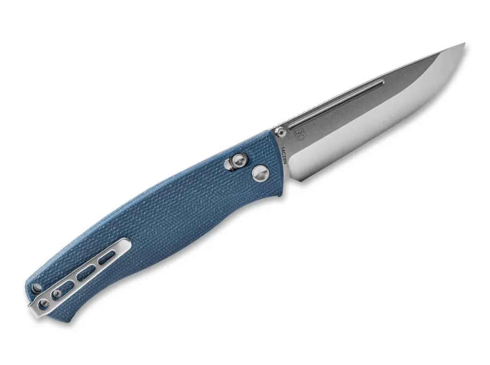 Fashion Real Steel Pathfinder Folder Micarta Denim