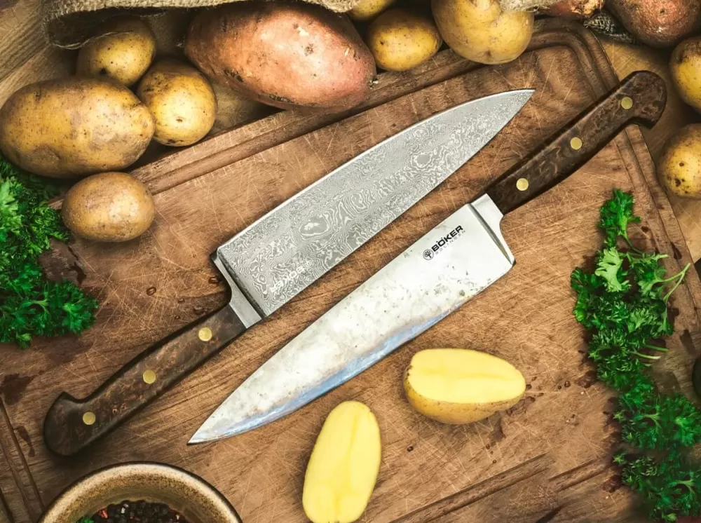 Böker Manufaktur Solingen Patina Damast Chefmesser> Damascus Knives