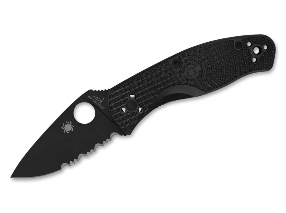 Hot Spyderco Persistence Lightweight All Black Combinationedge