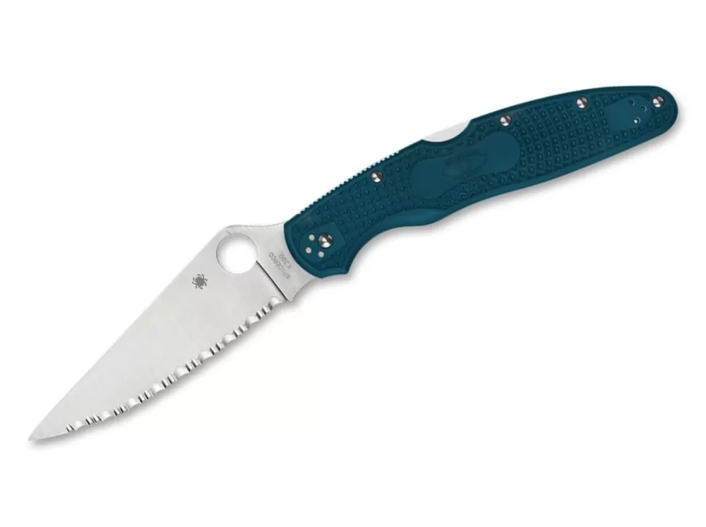 Fashion Spyderco Police 4 Lightweight K390 Spyderedge Blue