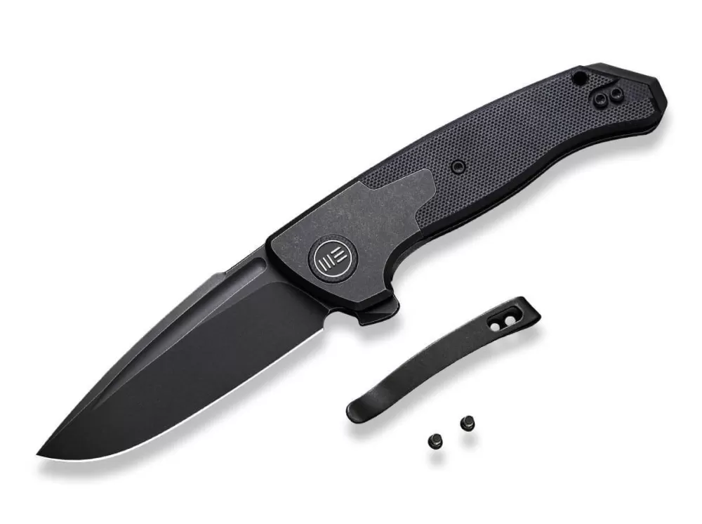 Cheap WE Knife Press Check Titanium G10 All Black Dp