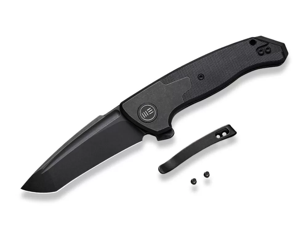 Flash Sale WE Knife Press Check Titanium G10 All Black Tanto