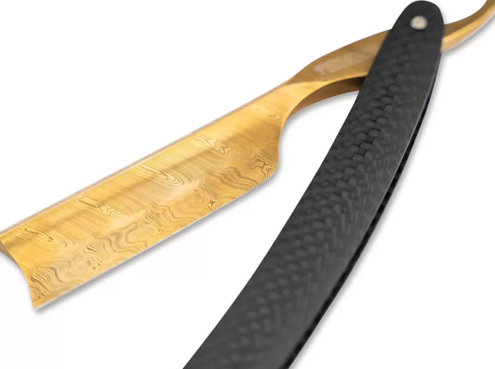 Böker Manufaktur Solingen Rasiermesser Damast Carbon Gold> Damascus Straight Razors