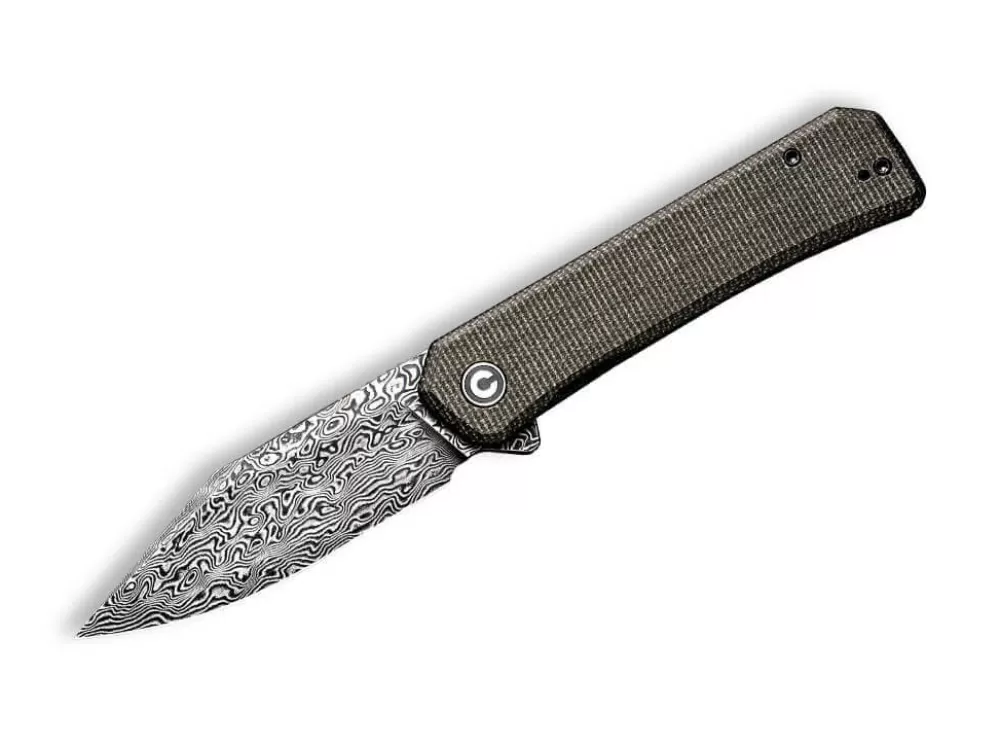 Best Sale CIVIVI Relic Damascus Micarta Green