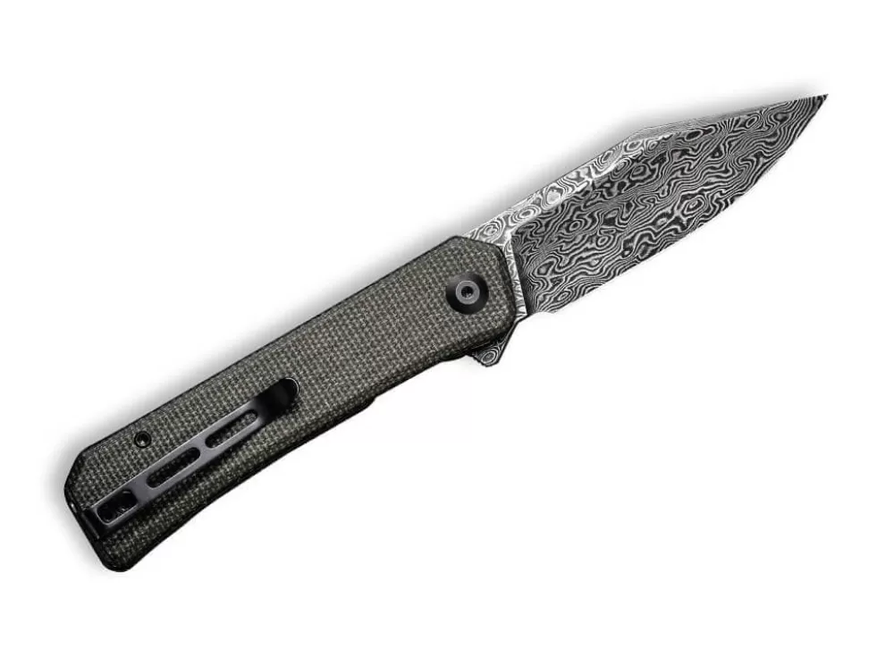 Best Sale CIVIVI Relic Damascus Micarta Green