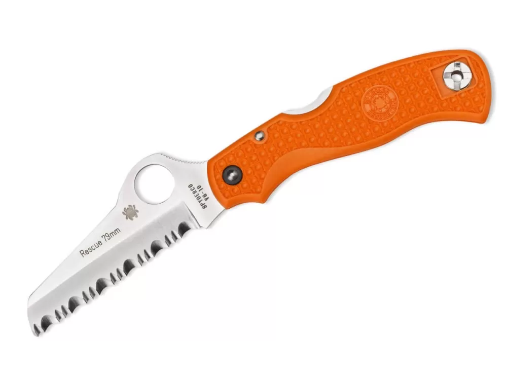 Hot Spyderco Rescue Jr. Orange Serrated