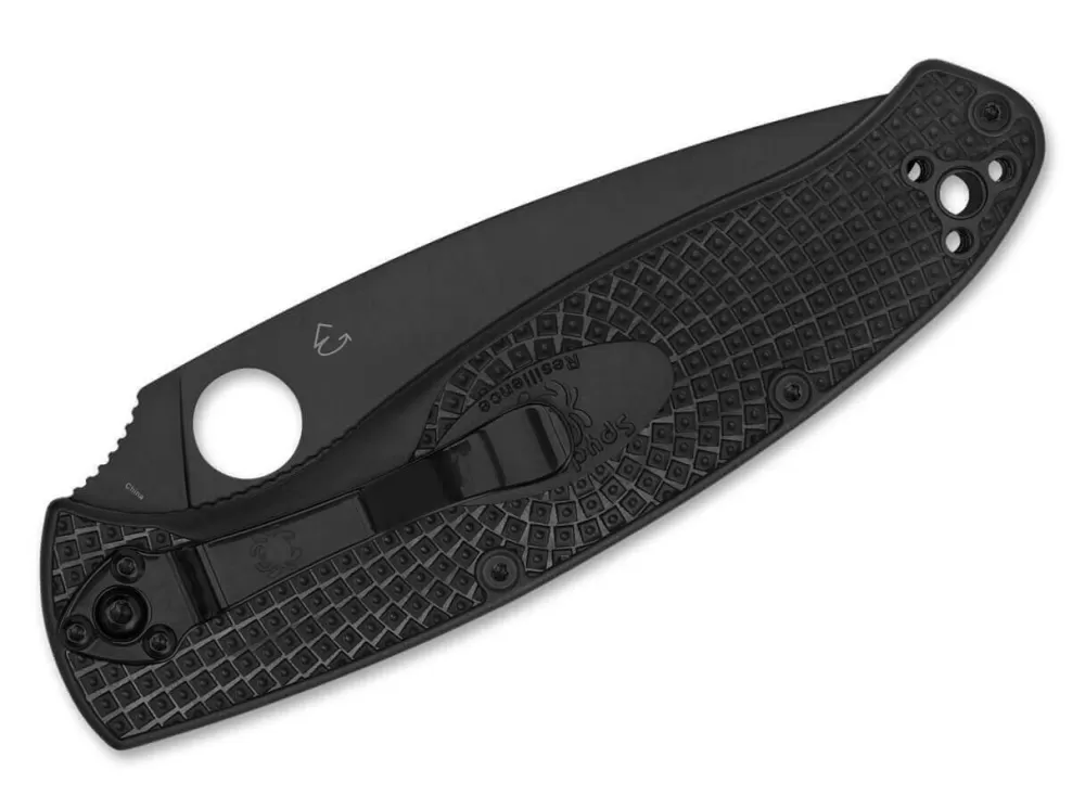 Best Sale Spyderco Resilience Lightweight Black Blade Spyderedge