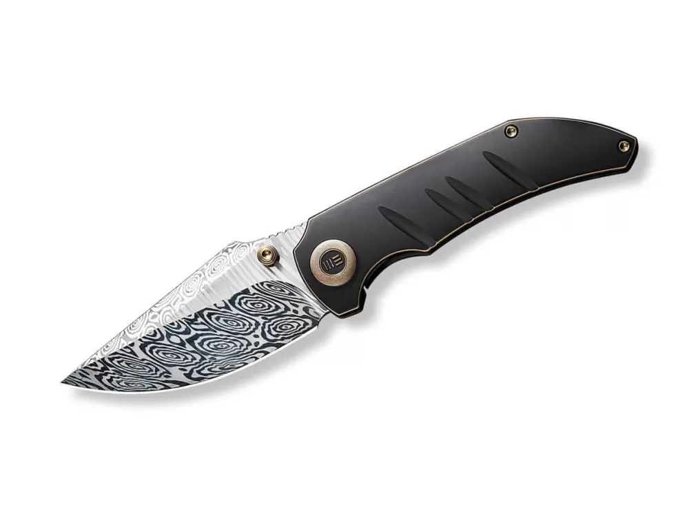 Flash Sale WE Knife Riff-Raff Bronze & Black Titanium Damascus