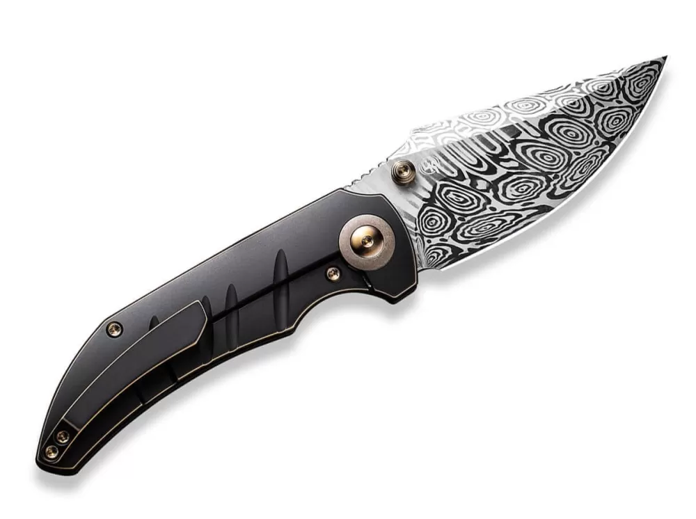 Flash Sale WE Knife Riff-Raff Bronze & Black Titanium Damascus