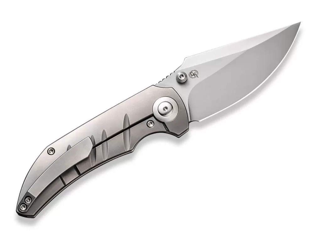 Sale WE Knife Riff-Raff Polished Bead Blasted Titanium