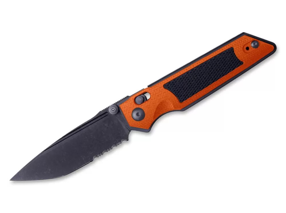 Online Real Steel Sacra Tac Serrated G10 Orange & Black