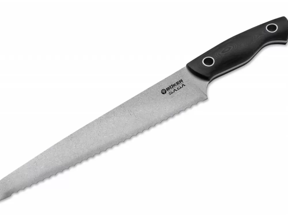 Böker Manufaktur Solingen Saga Bread Knife G10 Stonewash> Bread Knives