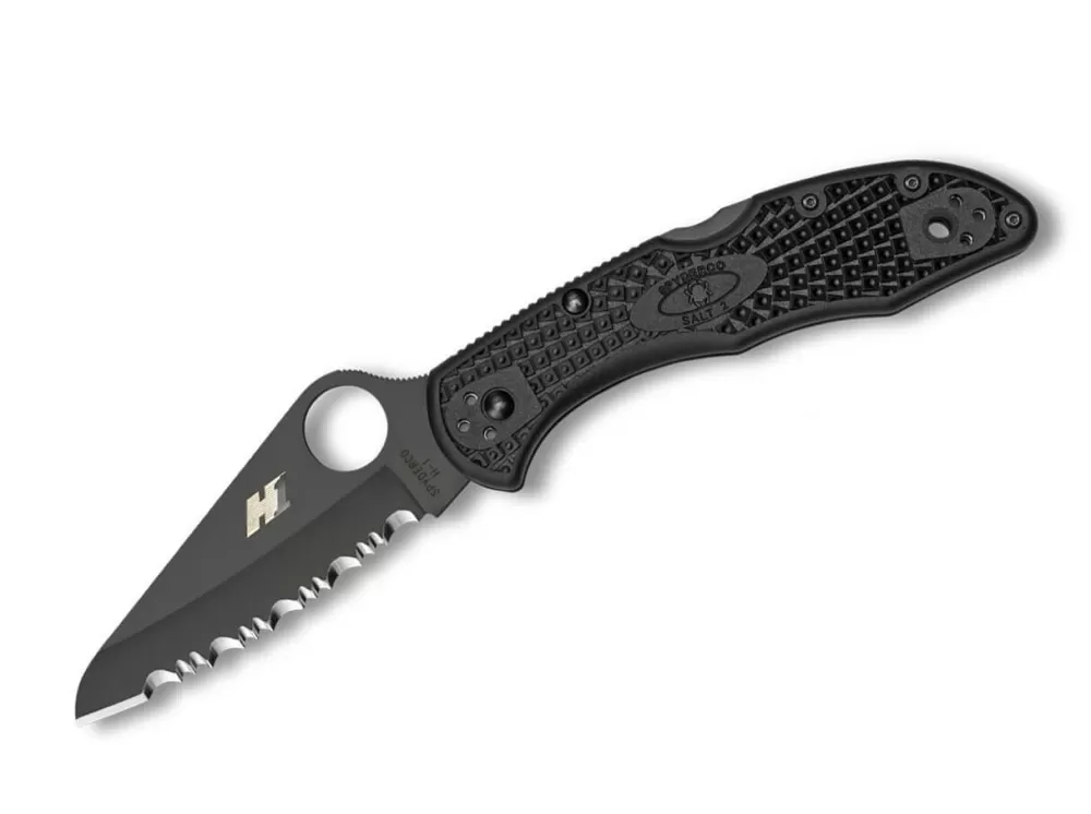 Fashion Spyderco Salt 2 Black Serrated