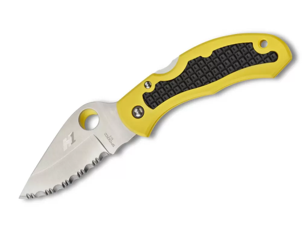 Cheap Spyderco Snap-It Salt Lightweight Yellow Serrated