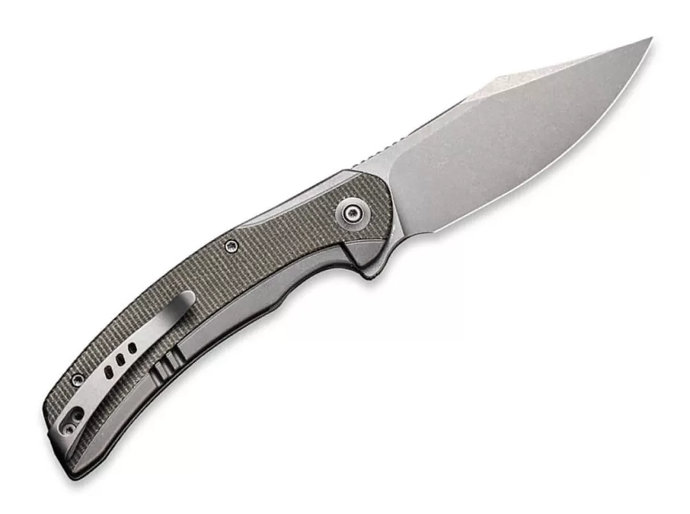 Sale WE Knife Snick Titanium Micarta Green