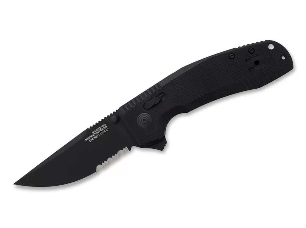 Hot SOG -Tac Xr Blackout Serrated