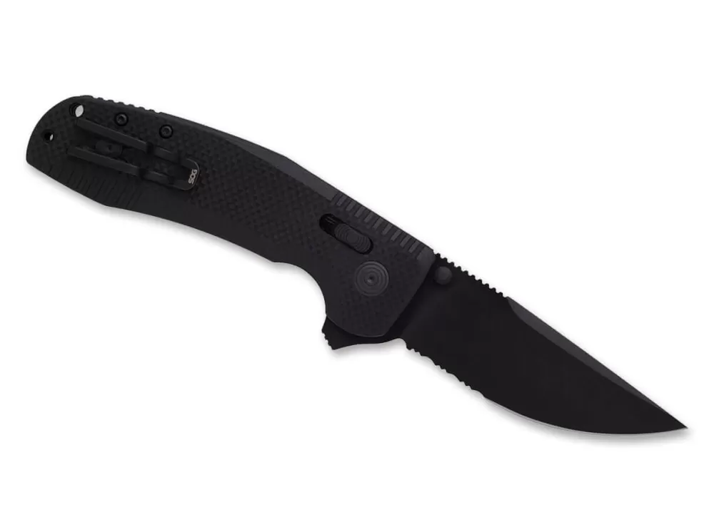 Hot SOG -Tac Xr Blackout Serrated