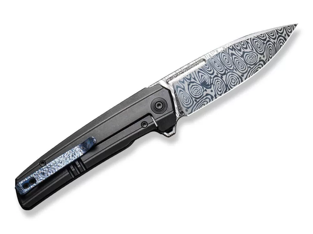 Fashion WE Knife Speedster Titanium Black Damascus