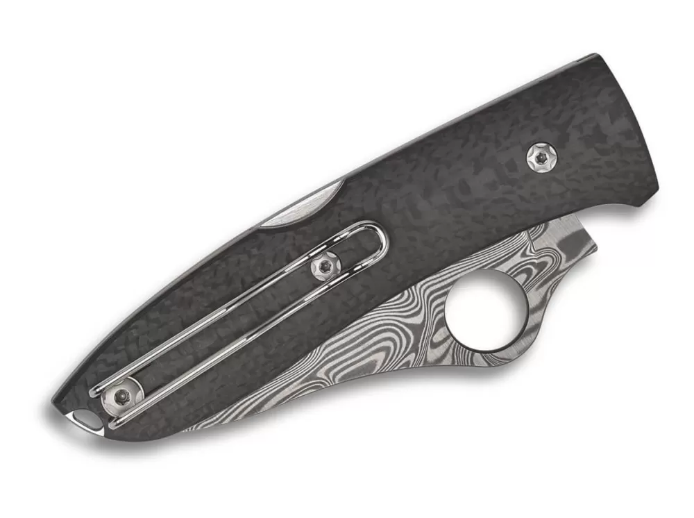 Cheap Spyderco Spyopera Carbon Fiber Damasteel Sprint Run Plainedge