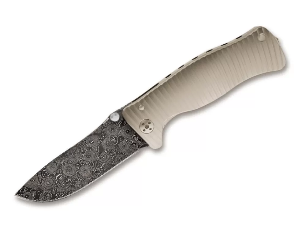 Best Sale LionSteel Sr-1 Titanium Damascus