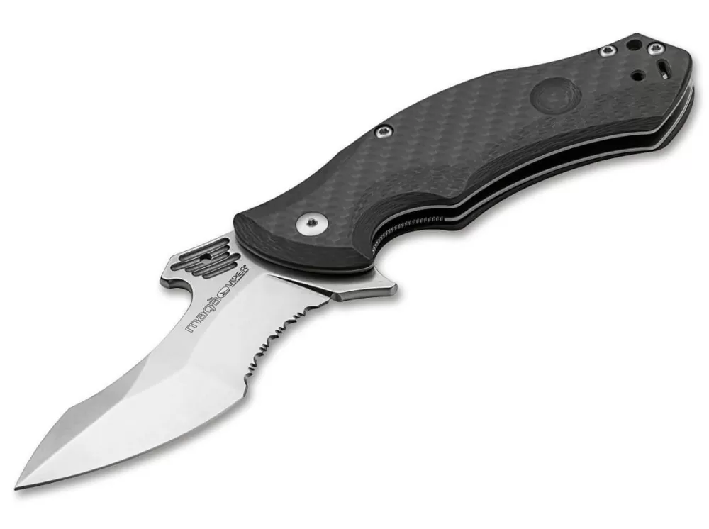 Cheap Viper Stone Washed Carbon Serrated