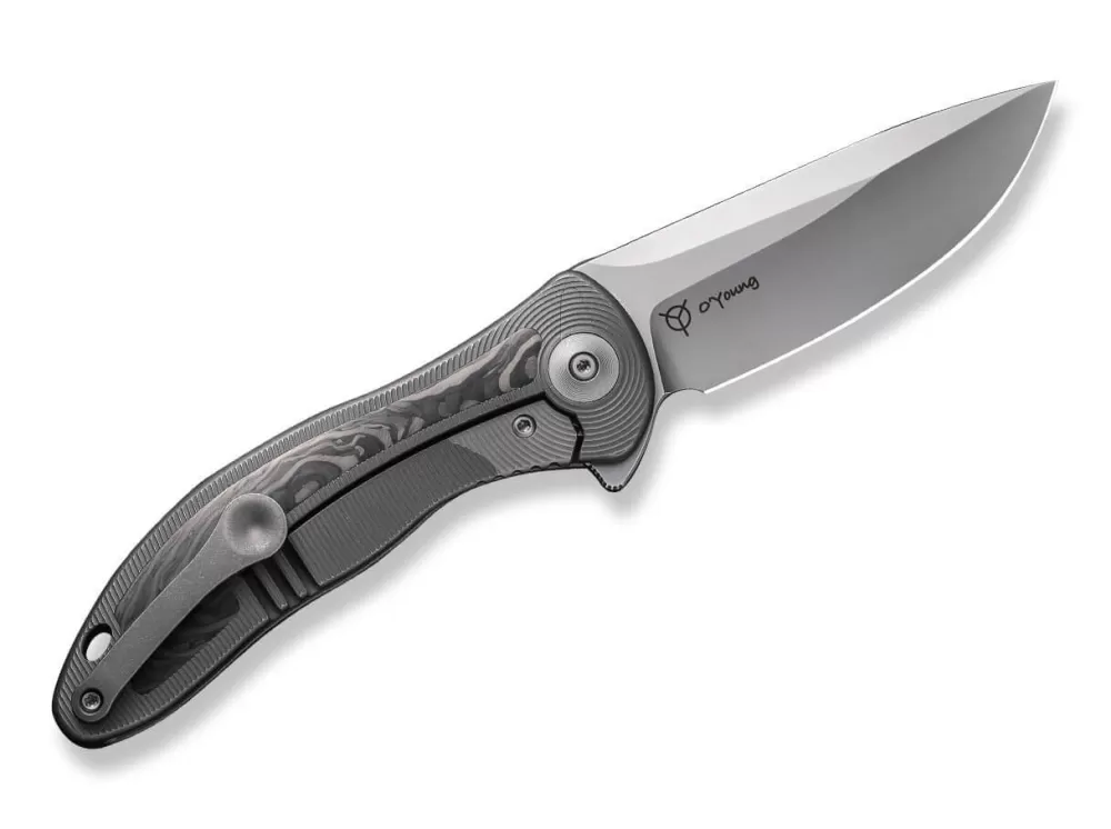 Fashion WE Knife Synergy2V2 Titanium Grey Shredded Carbon