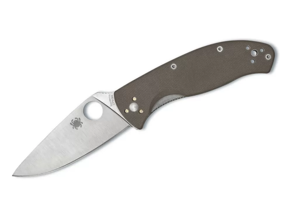 Outlet Spyderco Tenacious Cpm M4 G10 Brown Plainedge