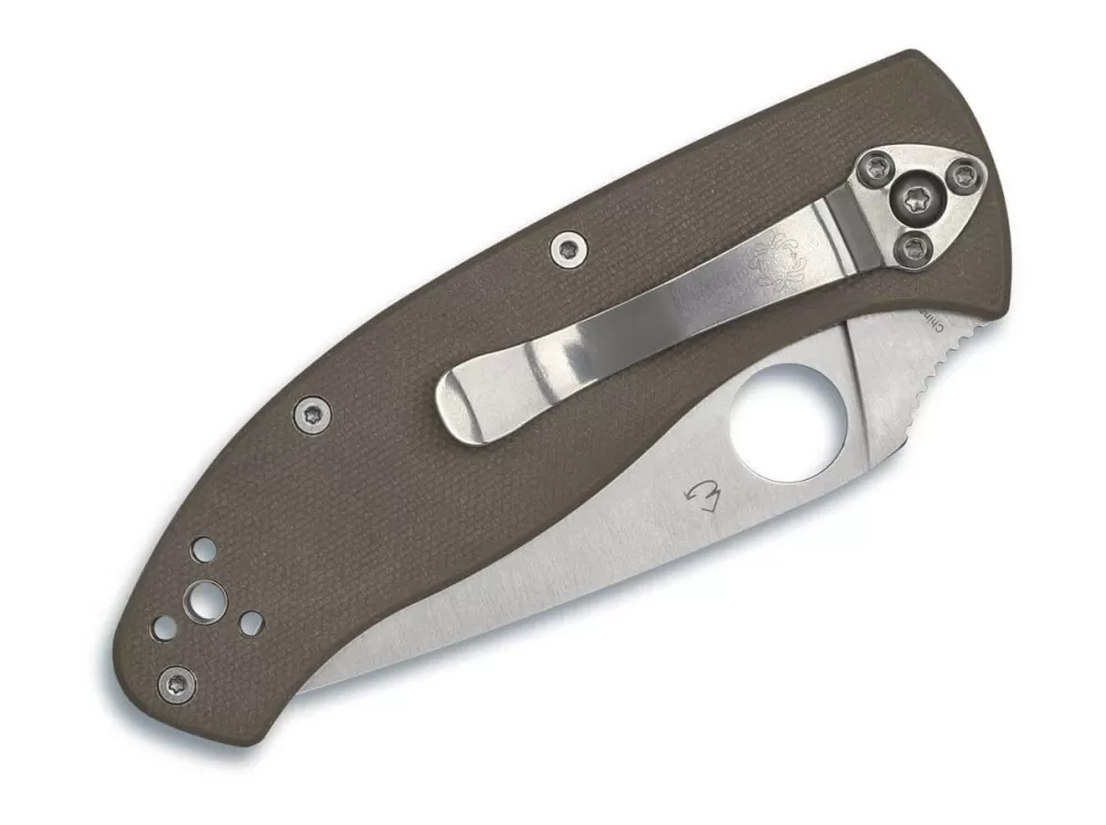 Outlet Spyderco Tenacious Cpm M4 G10 Brown Plainedge