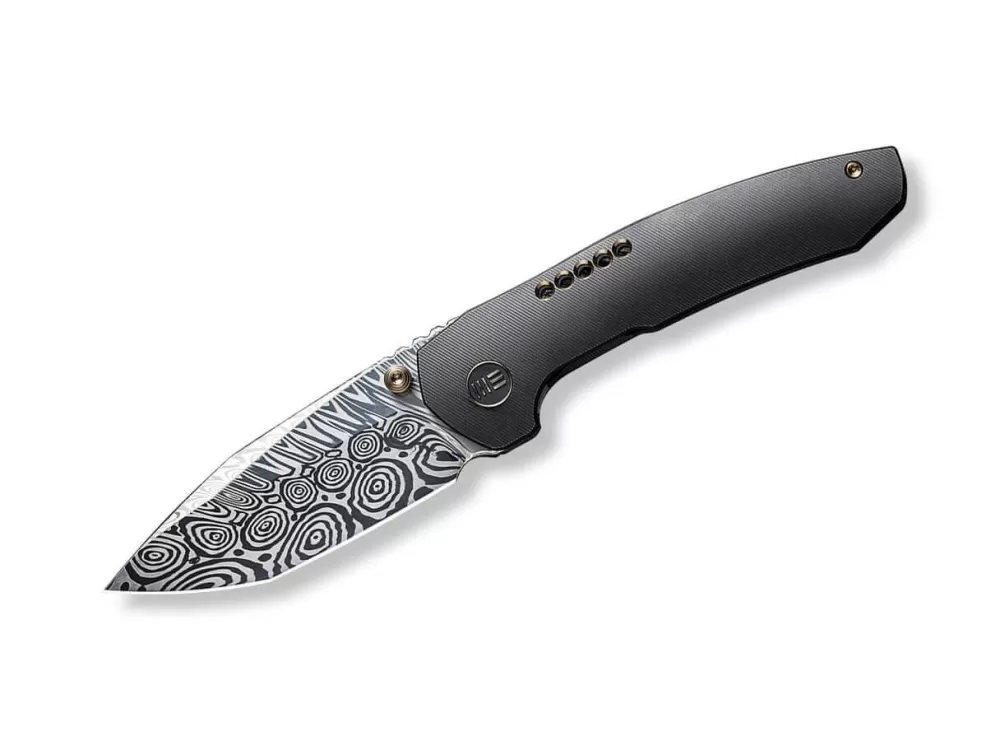 Sale WE Knife Trogon Titanium Black Damascus