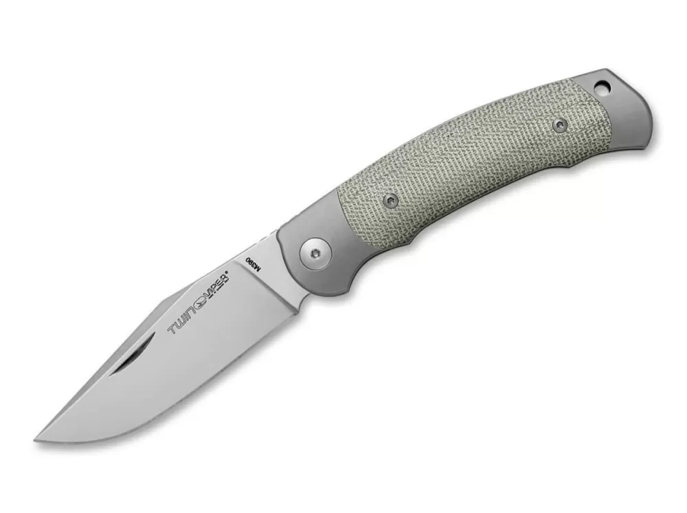 Discount Viper Twin Titanium Micarta Green