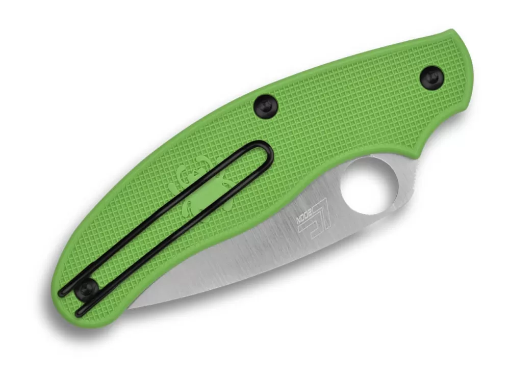 Discount Spyderco Uk Pen Knife Salt Green Lc200N Plainedge