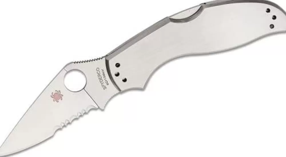 New Spyderco Uptern Silver Combinationedge