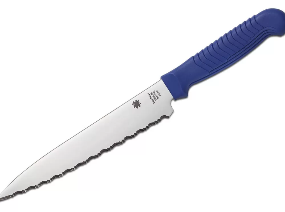 Spyderco Utility Knife 6" Serrated Blue> Utility Knives