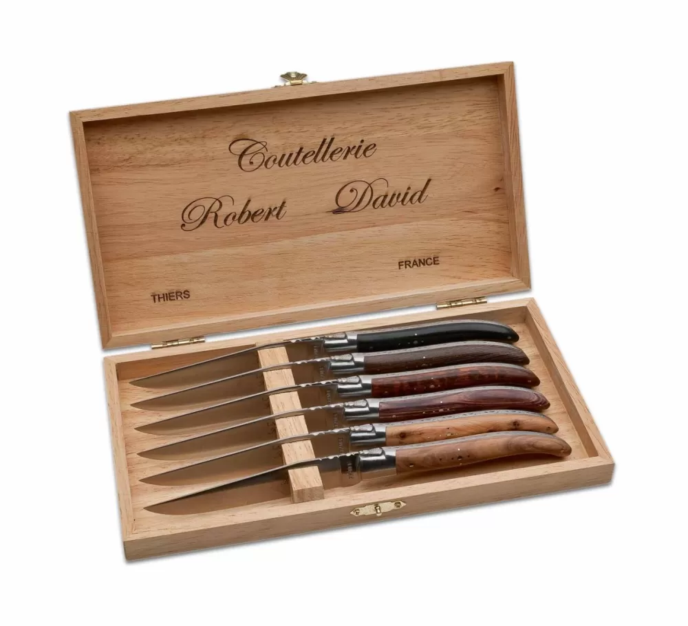 Robert David Woodvariation Steak Knife Set> Steak Cutlery